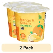 (2 pack) Yishi Instant Oatmeal Mango Cream 1.76 Ounce Cup, Non-GMO, Dairy-free