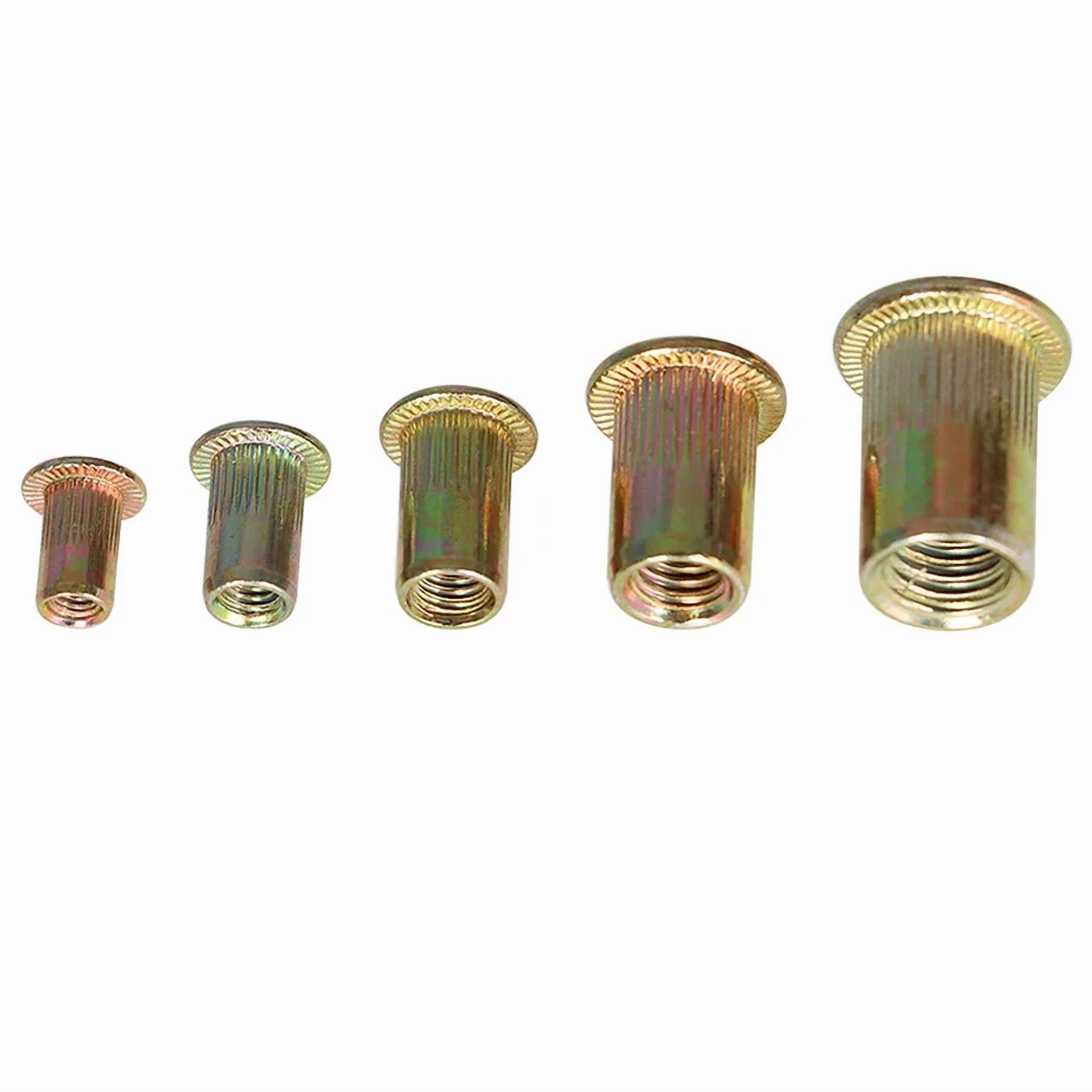 CIRCLE- Zinc Steel Rivet Nut Kit Rivnut 300Pack Nutsert Assort 150Pcs Metric+150Pcs Sae