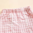 thumbnail image 6 of NOLDARES Baby Girl Summer Outfit Short Sleeve Embroidery Plaid baseball Print T-shirt Toddler Girl Summer Clothes Short Set(A1-Pink,6-12 Months), 6 of 9
