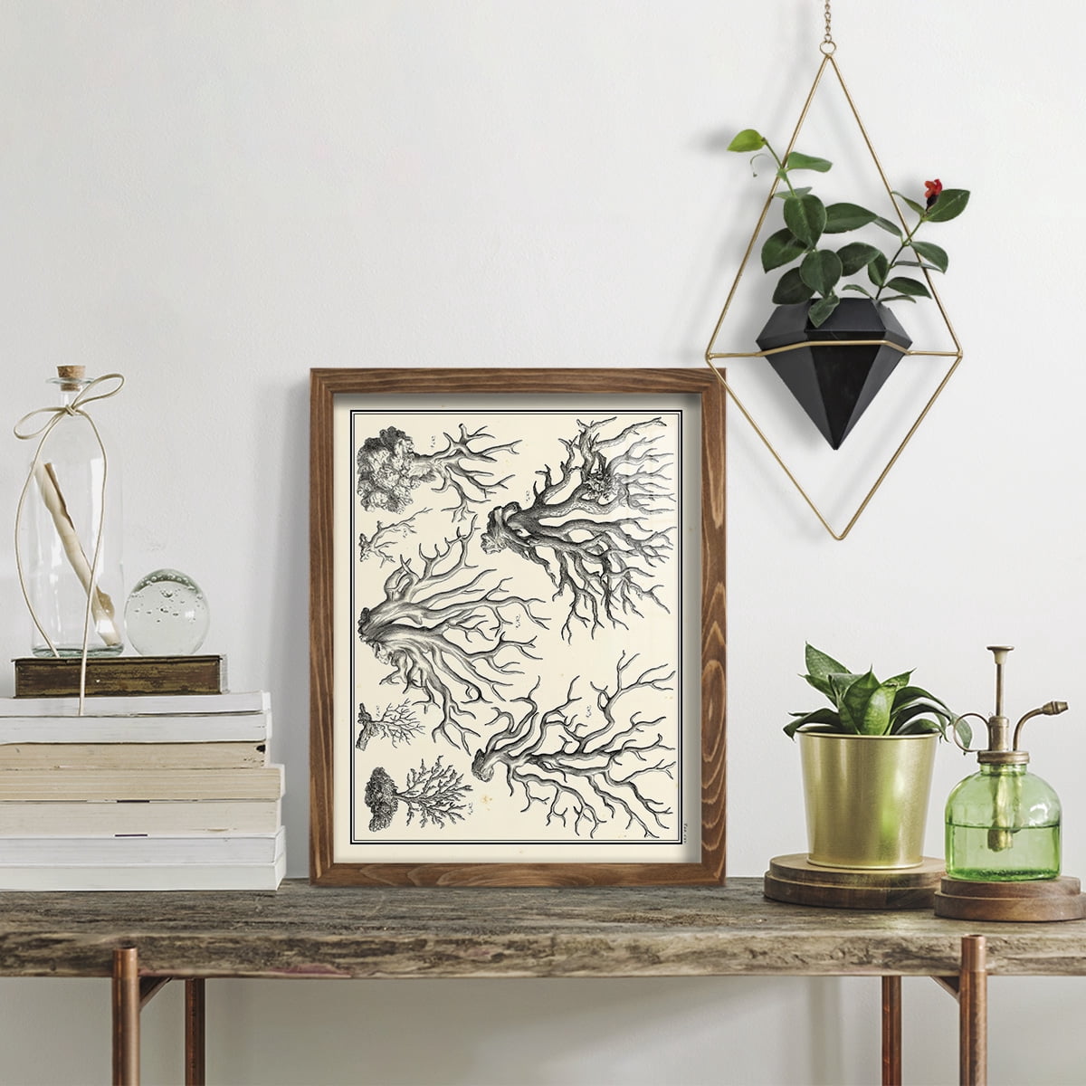 Aegean Collection III -Framed Print w/glass-Walnut