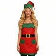 thumbnail image 2 of Christmas Elf Outfits Set Elegant Apron Clothes With Matching Hat For Holiday Festive Party Party Theme Dinner Red One Size, 2 of 9