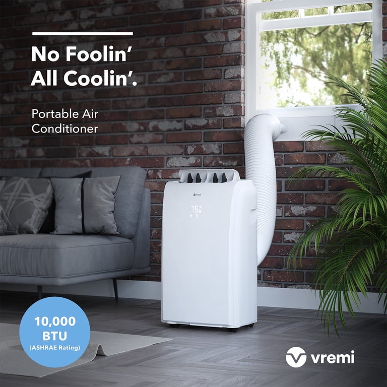 Vremi 10000 BTU Portable Air Conditioner - Easy to Move AC Unit for Rooms  up to 250 Sq Ft - with Powerful Cooling Fan, Reusable Filter, Auto Shut Off  (6250 BTU New DOE) - Walmart.com