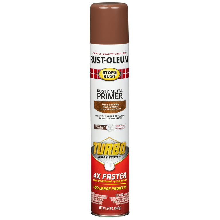 Rusty Metal Primer, Rust-Oleum Flat Stops Rust Turbo Spray Paint- 24 oz, 6  Pack 