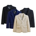 thumbnail image 5 of WOLLED Teen Boys' Blazer Suit Jacket kids Solid Color Formal Gentleman Top Toddler Long Sleeve Suit Coats for 2-15Y, 5 of 9