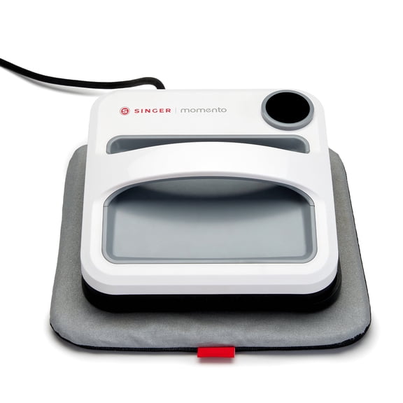 SINGER® SINGER Momento 9" x 9" Square Heat Press Machine – Craft Heat Press for T-Shirts, Tumblers, Vinyl & HTV – Fast Heating, Compact & Easy-Use Handheld Heat Press for DIY Projects
