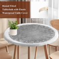 thumbnail image 4 of Grey Christmas Snowflake Round Tablecloth, Fitted Table Cover with Elastic for 36"-44" Round Tables, Xmas Winter Modern Textured Table Cloth Outdoor Indoor Dinning Party Waterproof Tablecloths, 4 of 7