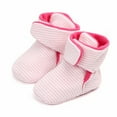 thumbnail image 3 of Otqutp Toddler Outdoor Sneakers Baby Shoes Socks Solid Color Patchwork Knitted Plush Baby Breathable Socks Shoes for 0 To 12Months(Pink,3-6Months), 3 of 4
