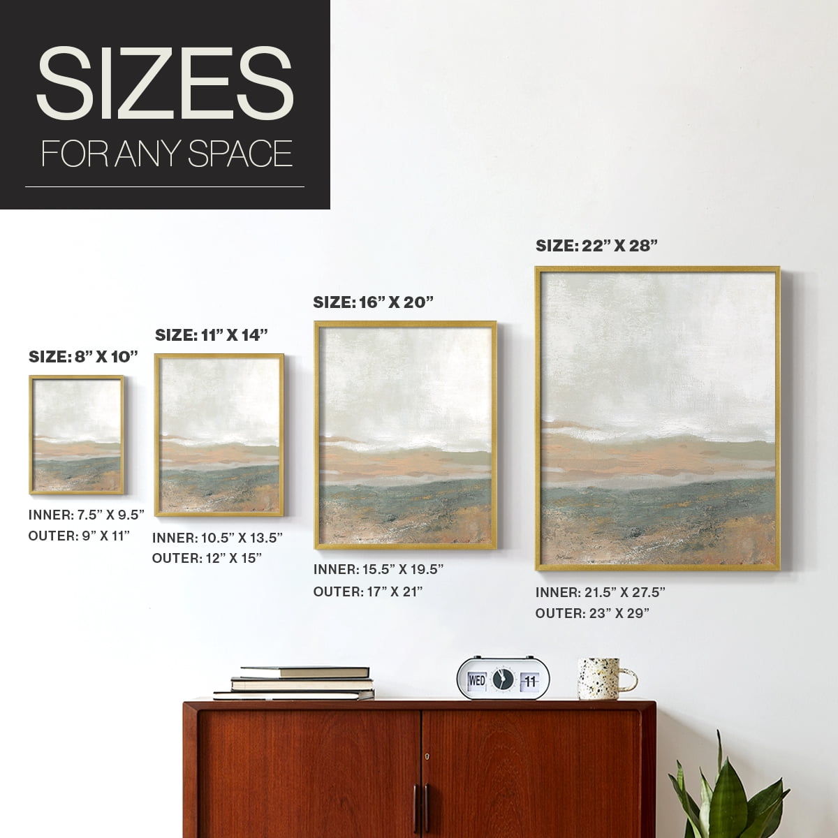 Earthy Textures in Paper Solid Wood 22 x 28 Framed Print