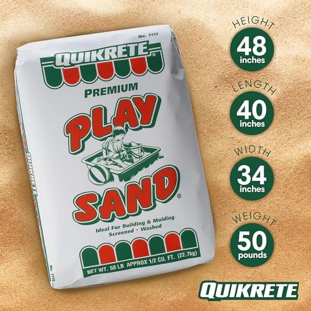 Quikrete Sandbox Play Sand – Outdoor Kids Filtered Playsand for Sand Box – Screened, Washed and Dried Tan Color - 50 Pounds