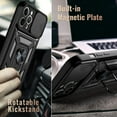 thumbnail image 2 of Compatible with iPhone 13 Pro Case with Sliding Camera Lens Cover and Ring Kickstand Heavy Duty Military Grade Protection Phone Shockproof Back Cover for iPhone 13 Pro, Black, 2 of 2