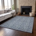 thumbnail image 4 of HomeRoots 655035 9 x 12 ft. Blue & Gray Floral Transitional Washable Machine Made Rectangle Area Rug with UV Protection, 4 of 8