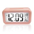 thumbnail image 2 of Sidaley Reloj despertador de pantalla Digital dormitorio Sensor de temperatura termómetro retroiluminación calendario portátil Snooze relojes Electrónica Rosado, 2 of 6