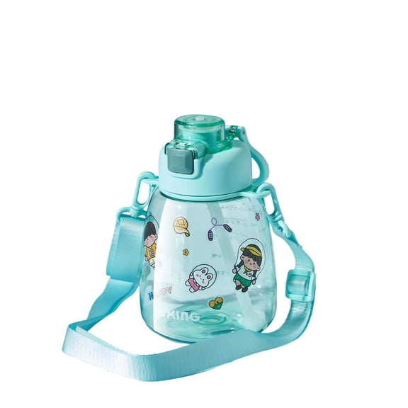 28oz Water Bottle, Leak-proof Straw Water Bottle, Portable Water Bottle with Adjustable Shoulder Strap for Summer