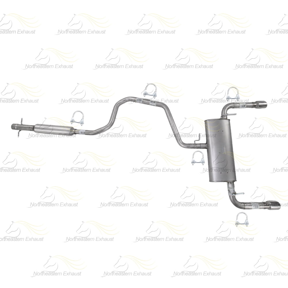 Northeastern Exhaust Resonator, Intermediate Pipe & Muffler Assembly Dual Outlet Fits 2008-2012 Chevrolet Malibu 3.6L - Direct Fit | Stainless Steel System Kit