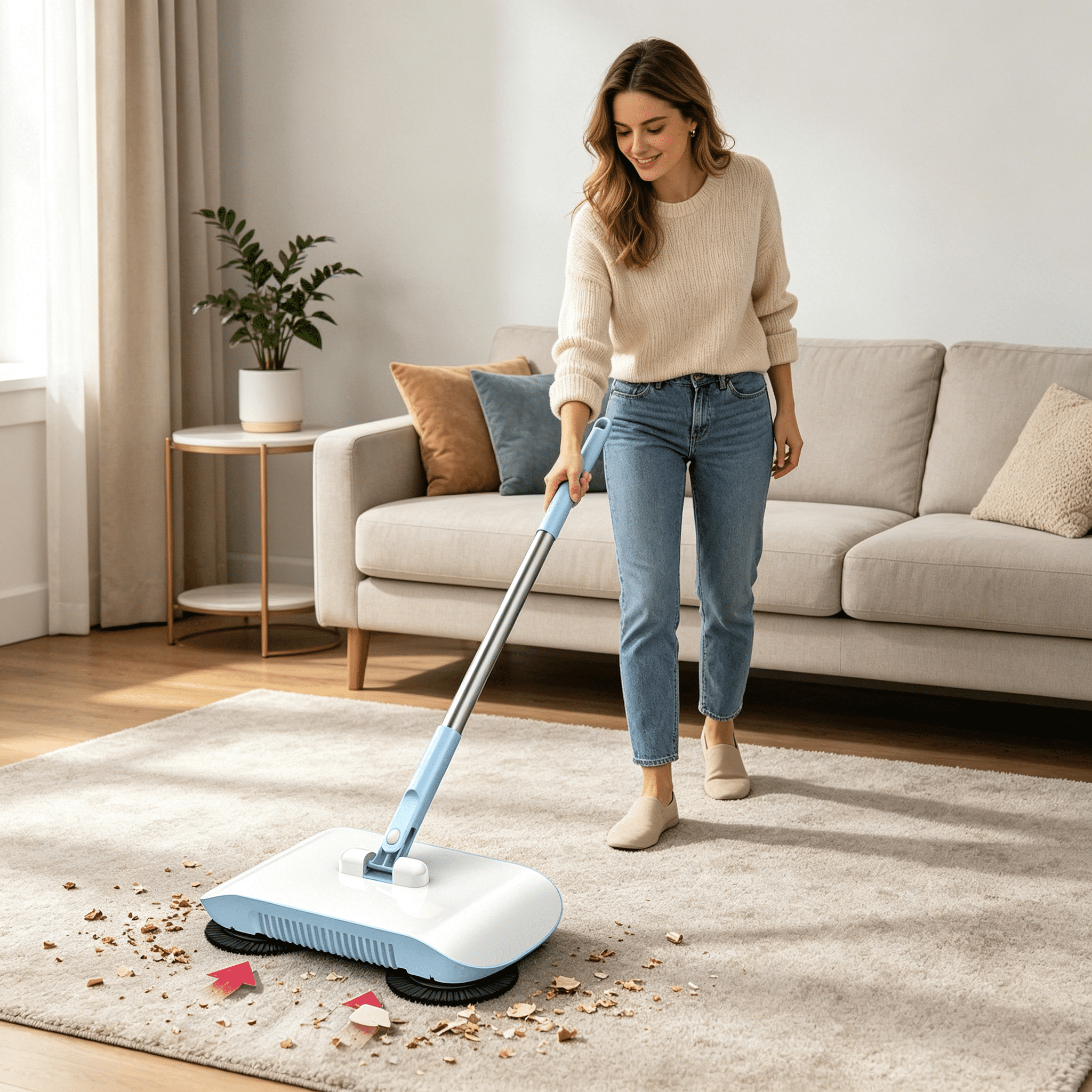 ACDANC 2026 New Hand Push Sweeper for Home,Office,Garden,Garage,Shop