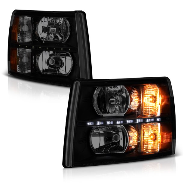 VIPMOTOZ Smoke Lens LED Strip DRL OEStyle Headlight Headlamp Assembly