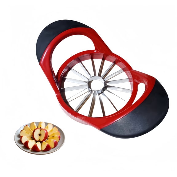 DEKEones Apple Slicer and Corer 16-Slice Thin Black and Red 1 Count（No safety cover）