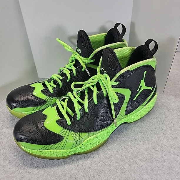 Ni - ke Ni - ke Air Jordan 2012 Ni - keId Lite Black/Electric Green Size 15 2012 RARE!