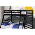 thumbnail image 4 of JERFIT Twin over Full Bunk Bed with Storage Drawers, Solid Wood Frame, Attached Ladder, Black, 4 of 5