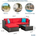 Sobaniilo 5 Pieces Patio Sectional Sofa Sets, AllWeather Outdoor