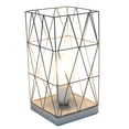 thumbnail image 2 of Modern Geometric Table Lamp - Metal Design - Gray Shade - 12" Tall - Home Accent Lighting, 2 of 6