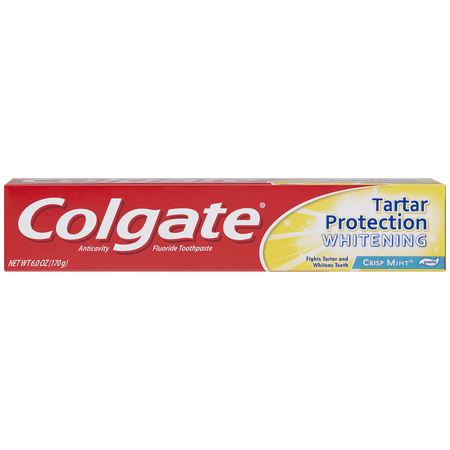 Colgate Tartar Protection Toothpaste with Whitening, Crisp Mint - 6.0