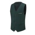 thumbnail image 2 of Men's Business Slim Formal Vest Plain Breasted Suit Waistcoat, 2 of 5