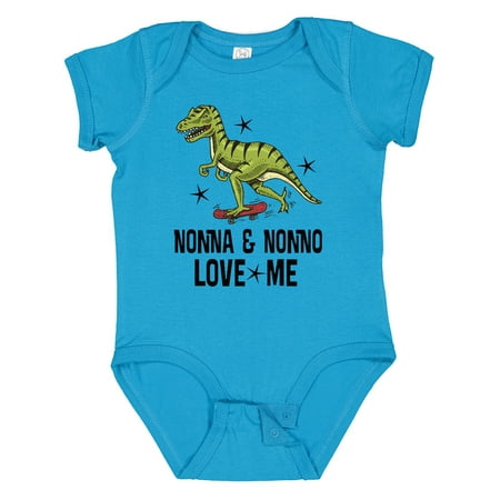 

Inktastic Nonna and Nonno Love Me Dinosaur Gift Baby Boy Bodysuit