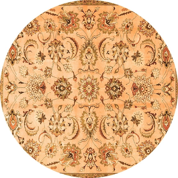 Ahgly Company Indoor Round Persian Orange Traditional Area Rugs, 5' Round
