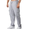 thumbnail image 2 of DODADAWANJ Breathable Sweatpants for Men with Multi Pockets Drawstring Waist Trekking Pants Loose Fit Comfortable Hiking Pants for Camping Running Workout, 2 of 7