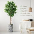 thumbnail image 3 of Artificial Tree in Contemporary Pattern Planter, Fake Ficus Silk Tree for Indoor and Outdoor Home Decoration - 66" Overall Tall (Plant Pot Plus Tree), 3 of 5