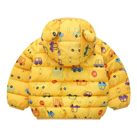 

TOWED22 Toddler Jackets Boys Infant Baby Boys Girls Fleece Jacket with Lined Cute Ears Hooded Zipper Up Jacket Coat Tops Outwear Warm Thick Overcoat Yellow