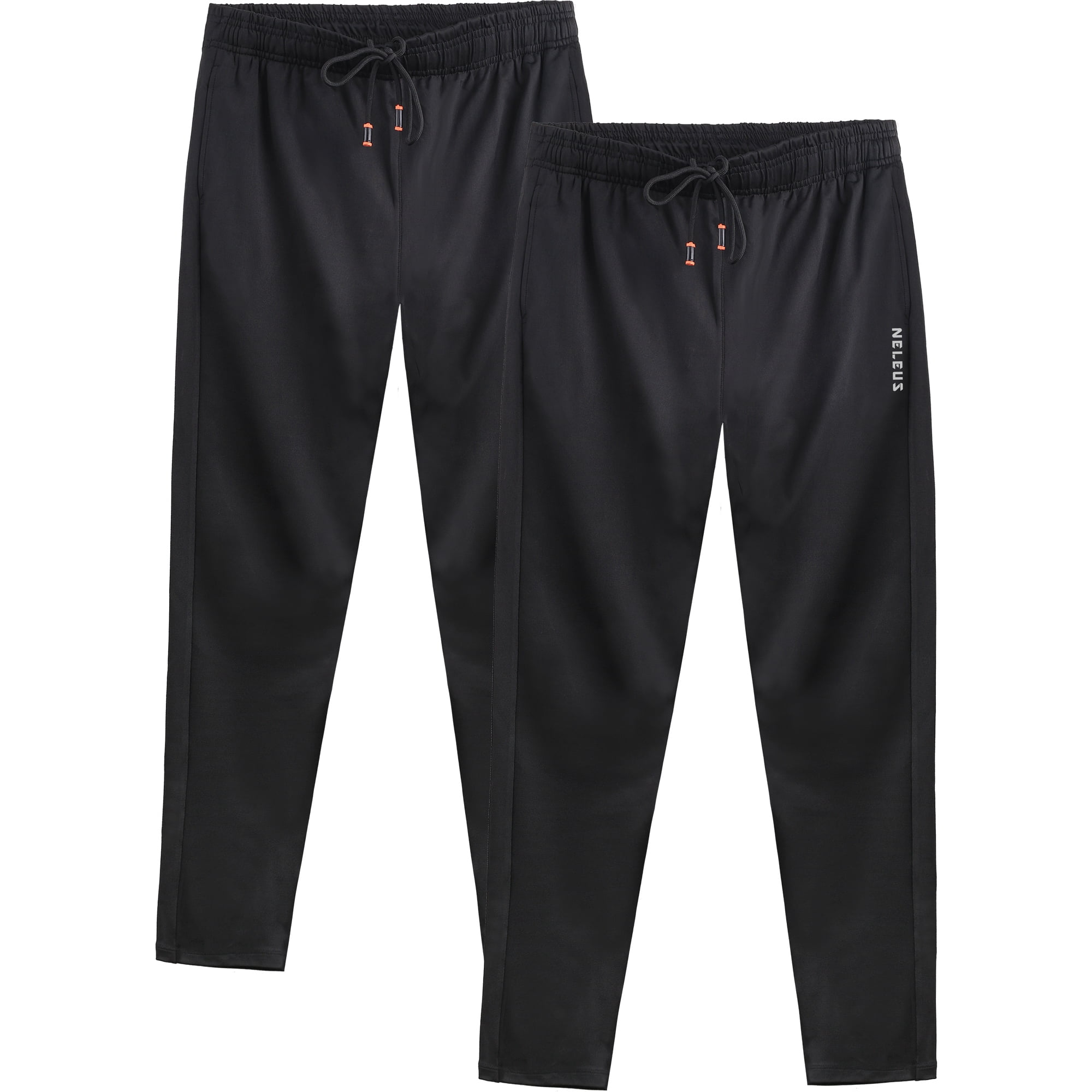 NELEUS Men's Workout Athletic Pants Running Sweatpants With Pockets Relaxed Fit,Black+Black,US Size XL