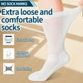 thumbnail image 2 of Diabetic Socks Men 8 Pairs Extra Wide Diabetic Socks Non Binding Socks Comfortable Crew Socks for Men Women 6-11（03 White*8, 6-9), 2 of 5