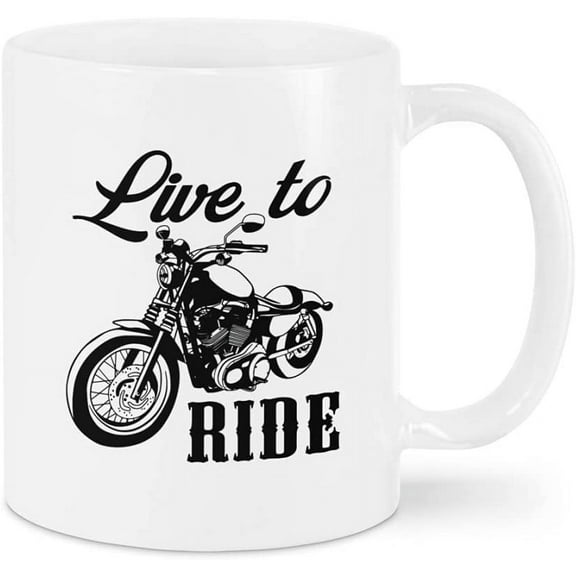 Coffee Mug For Motorcycle Biker Lovers Mom Dad From Daughter Son Funny Biker Gifts Live To Ride Meaningful Quotes White Ceramic 11 15oz Tea Cup Gifts For Family Parents Friends On Birthday