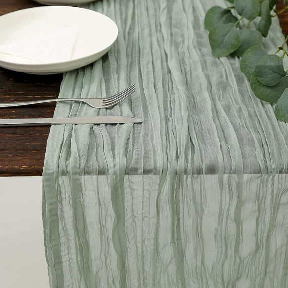 St. Patrick's Day Baby Shower Decorative Table Runner Sage Green Cheese Cloth Bridal Shower Decorative Table Runner 13