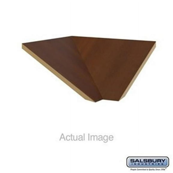 Sloping Hood Filler - Corner - for 15" Deep Designer Wood Locker - Mahogany