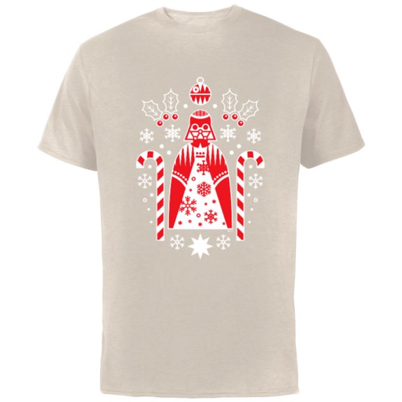 Star Wars Darth Vader Nordic Print Christmas Holiday - Short Sleeve Cotton T-Shirt for Adults - Customized-Natural