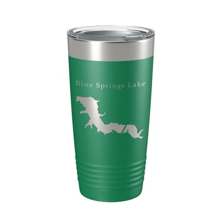 

Blue Springs Lake Map Tumbler Travel Mug Insulated Laser Engraved Coffee Cup Missouri 20 oz Green