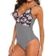 thumbnail image 3 of Gibobby Trajes de Baño para Mujer Una pieza de traje de traje de baño Bikini Push Up Flowers Swimwear Women Swimwears Tankinis Set(Rojo,CH), 3 of 5