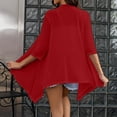 thumbnail image 3 of Hamky Womens Cardigan Plus Size Tops Lightweight Cardigans For Women 3/4 Sleeves Front Cardigan Boho Draped Ruffles Plus Size Knit Soft Cardigan Womens Shirts 3/4 Sleeve Tops Dark Blue XL, 3 of 6