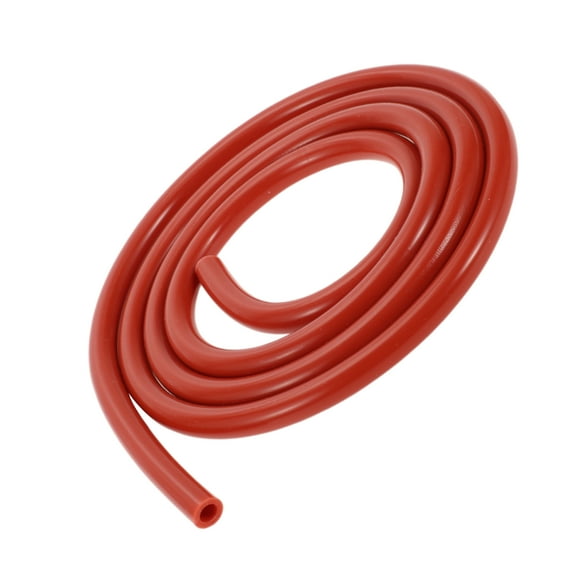 Unique Bargains 5Ft 1/4" 6mm ID 2mm Thickness Silicone Vacuum Hose for Air and Water Red