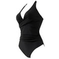 thumbnail image 6 of RXRXCOCO Women's One Piece Swimsuit Sexy Tummy Control V Neck Swimwear Halter Push up Bathing Suits, 6 of 10