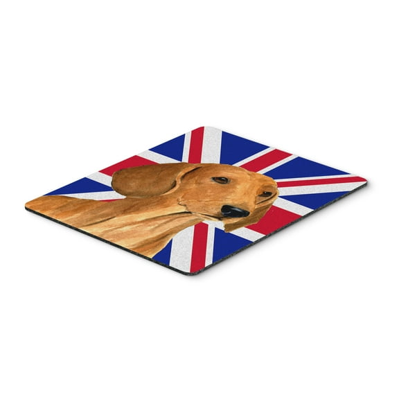 "Dachshund with English Union Jack British Flag Mouse Pad Hot Pad or Trivet"