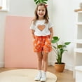 thumbnail image 5 of ZOYOEN Toddler Girls Outfit Sets- Casual Cute Tees and Shorts Cotton Short Sleeve Kids Summer Clothes Orange Size 4 T, 5 of 7