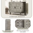 thumbnail image 6 of EUROCO 47.2" Retro Sideboard Cabinet, Curved Buffet Cabinet with 4 Doors and 3 Shelves, for Hallway, Entryway, Living Room and Bedroom,Antique Gray, 6 of 8