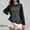 Black, variant on Women's Long Sleeve Sweaters Hollow Out Loose Crewneck Lightweight Crochet Cutout Fishnet Pullover Knitwear