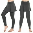 thumbnail image 2 of NOLDARES Women's Sports Skirted Leggings Yoga Skirts Tights Athletic Tennis Skorts Gym Active Running Bottoms(Grey,M), 2 of 6