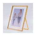 thumbnail image 2 of Gold Floating Picture Frame Set of 2, Gift Metal Glass Photo Frames, for Tabletop Display Vertically, 2 of 6