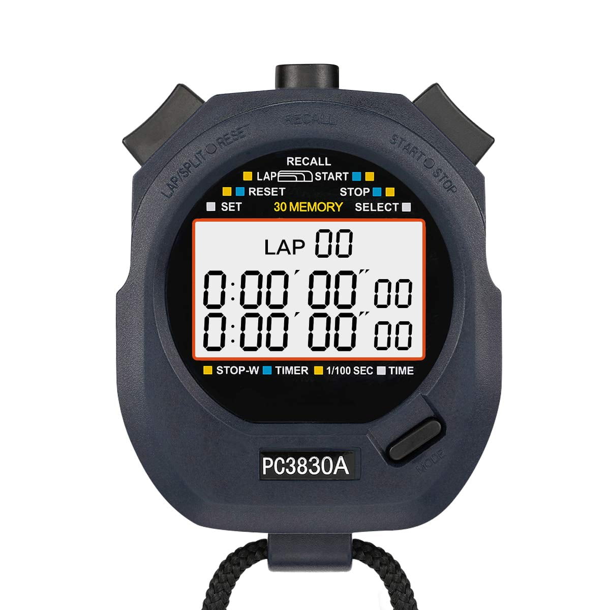 Stopwatch Professional Timer 3 RAW 30 Lap Split Memory With Digital ...